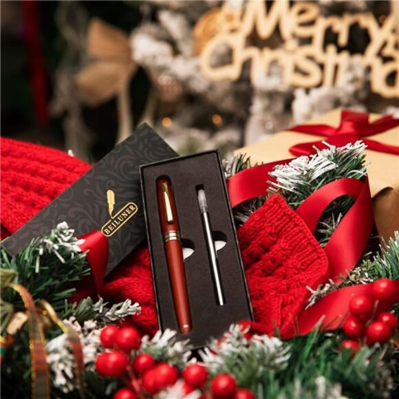 Luxury Rosewood Ballpoint Pen Writing Set - Elegant Fancy Nice Gift Pen Set - Picture 6 of 7